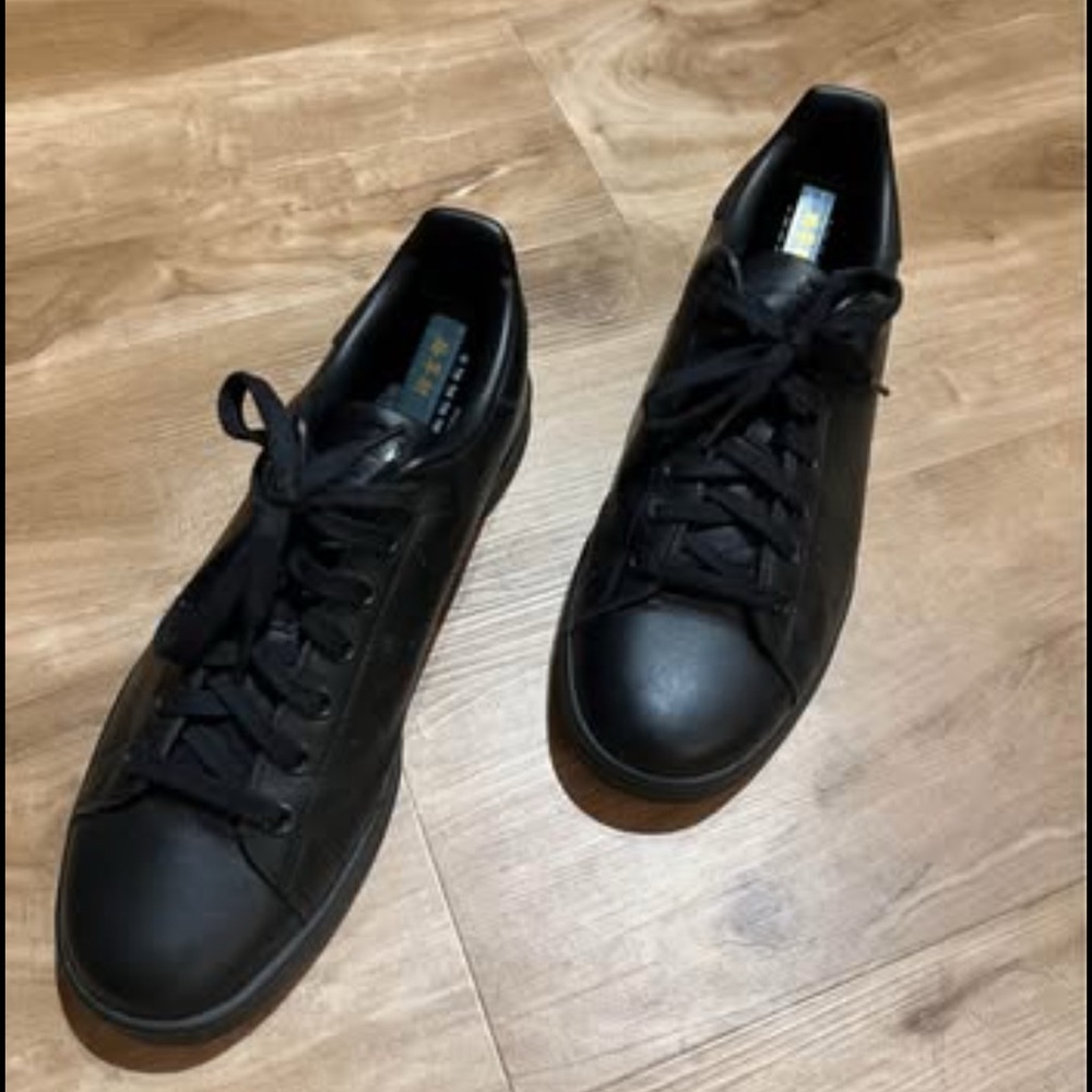Adidas Men's Black Leather Sneakers
